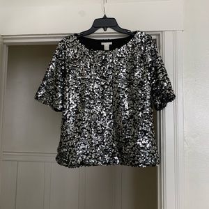 Sequin Silver Shirt by H&M